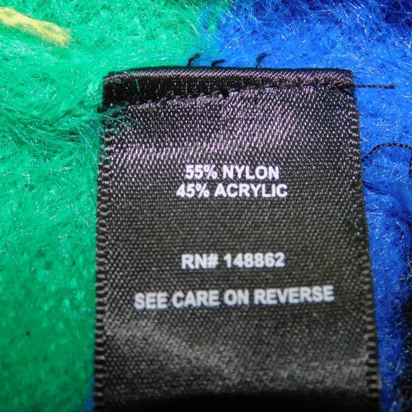 Torrid Womens 4 Black White Rainbow Striped Fuzzy eyelash  Pullover Sweater - Picture 6 of 10